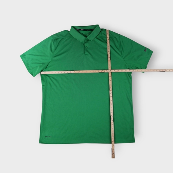 Nike Dri Fit Golf Swoosh Logo Green Short Sleeve Polo Athletic Shirt XL - Picture 4 of 8